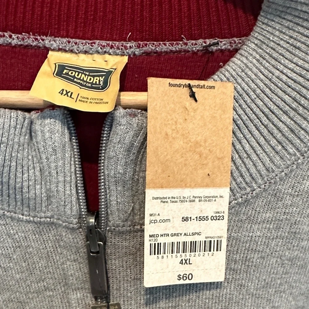 The Foundry Supply Co. Men's Charcoal Zip-Up Sweater
